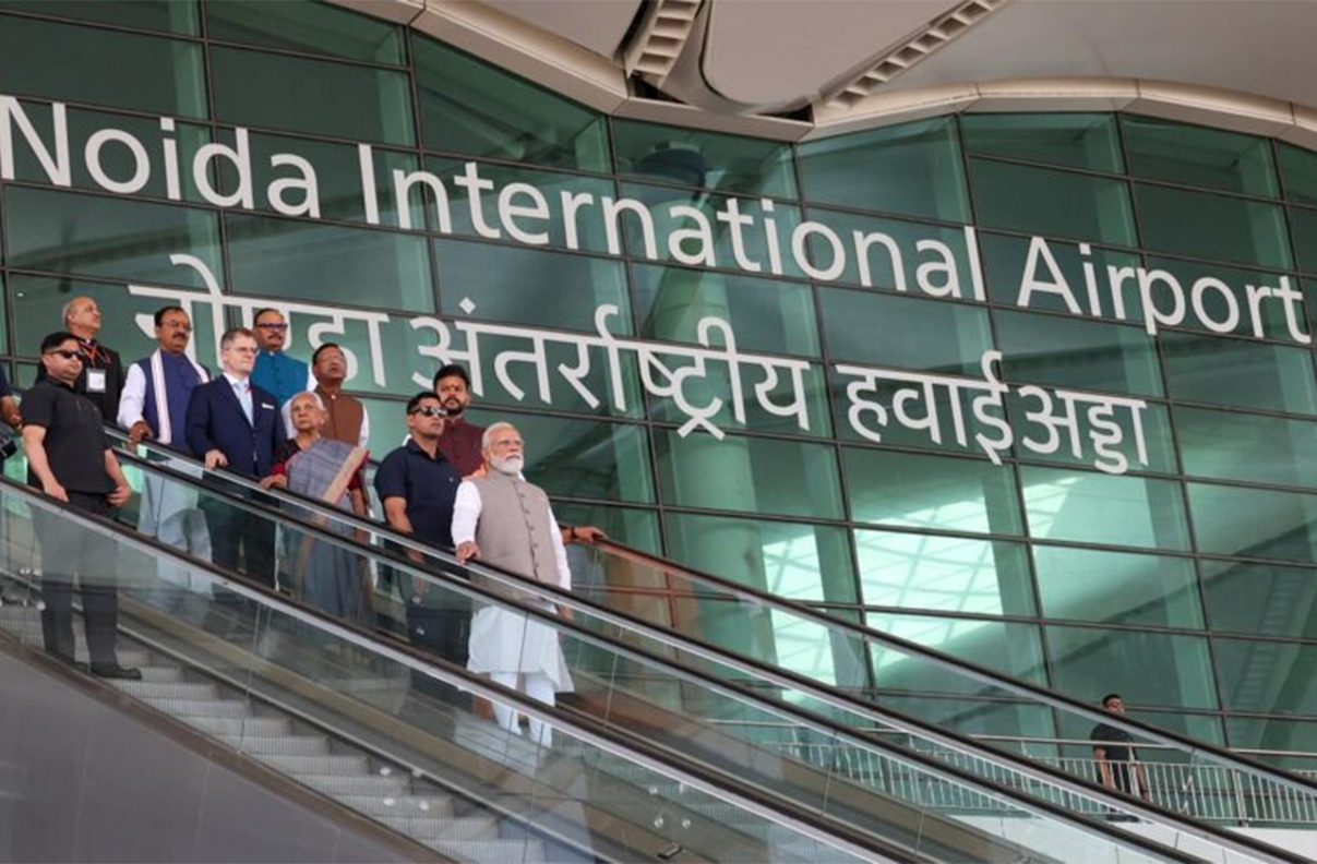 PM Modi Launches Noida Airport Cargo Hub, Lays Foundation for MRO Facility