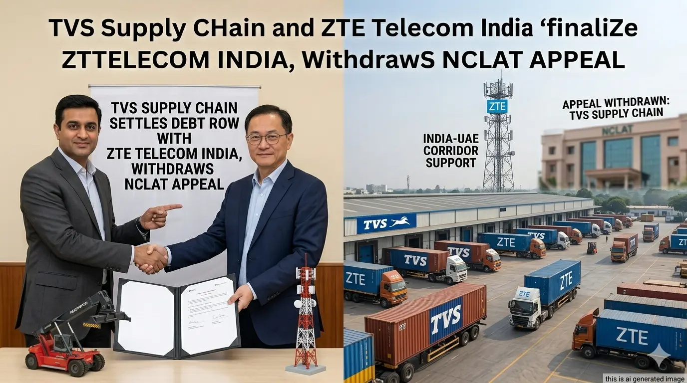 TVS Supply Chain Settles Debt Row with ZTE Telecom India, Withdraws NCLAT Appeal