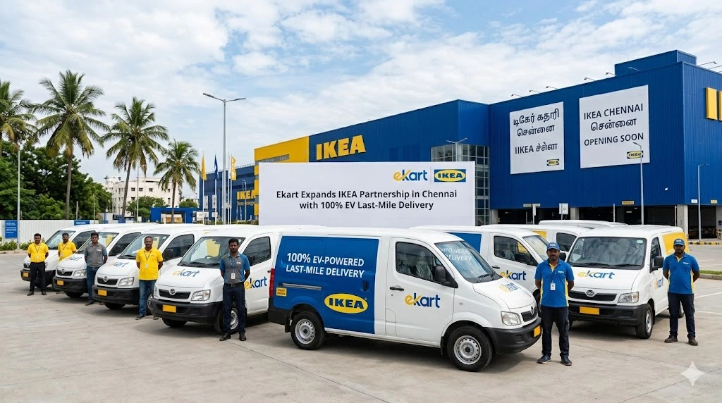 Ekart Expands IKEA Partnership in Chennai with 100% EV-Powered Last-Mile Delivery